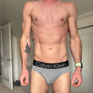 Calvin Klein Men's Gray Microfiber Briefs
